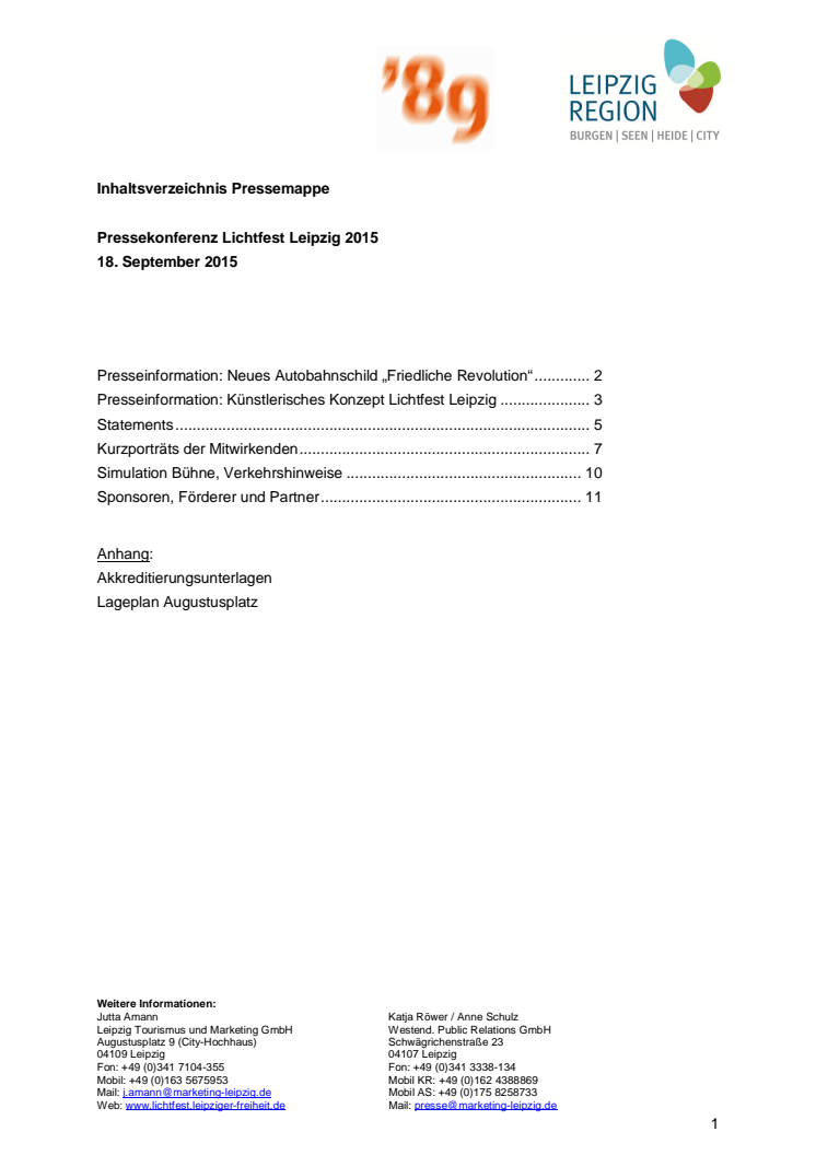 Pressemappe Lichtfest 2015