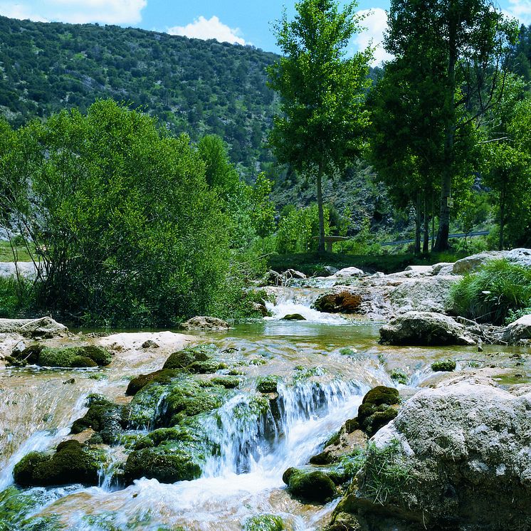 Tajo-floden udspringer, Albarracín, Teruel, Aragonien