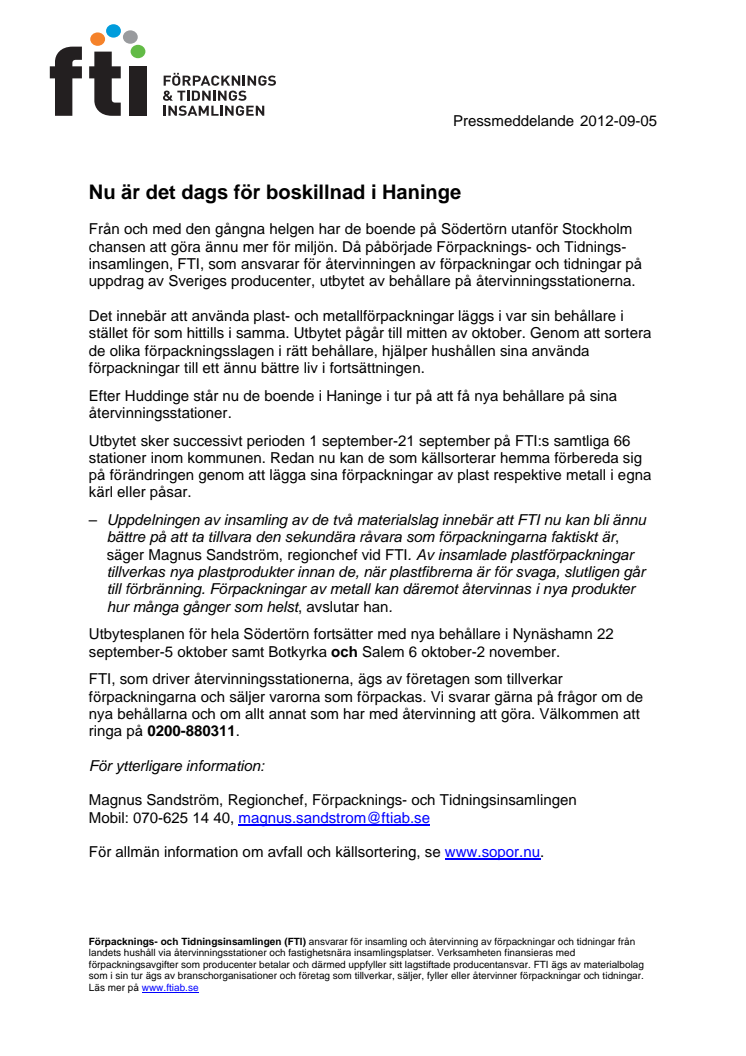 Nu är det dags för boskillnad i Haninge