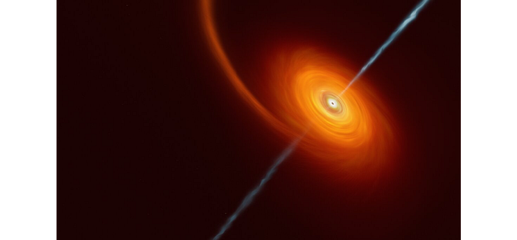 Animation of a black hole, zoomable
