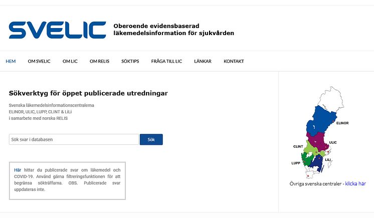 Skrämdump över databasen