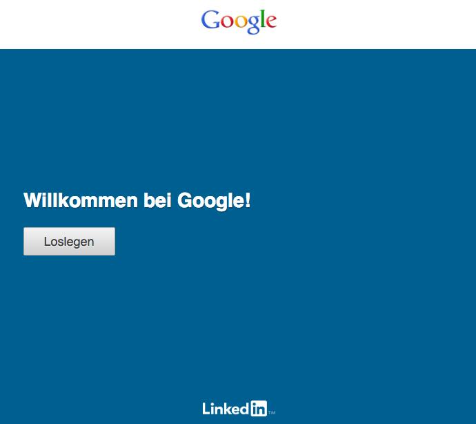 LinkedIn Check-In: Willkommens-Bildschirm