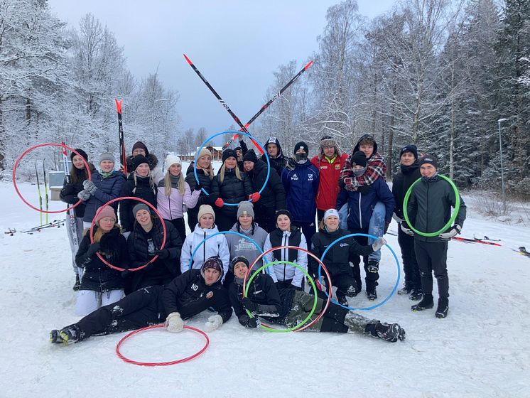 Alla på snö på Billingen