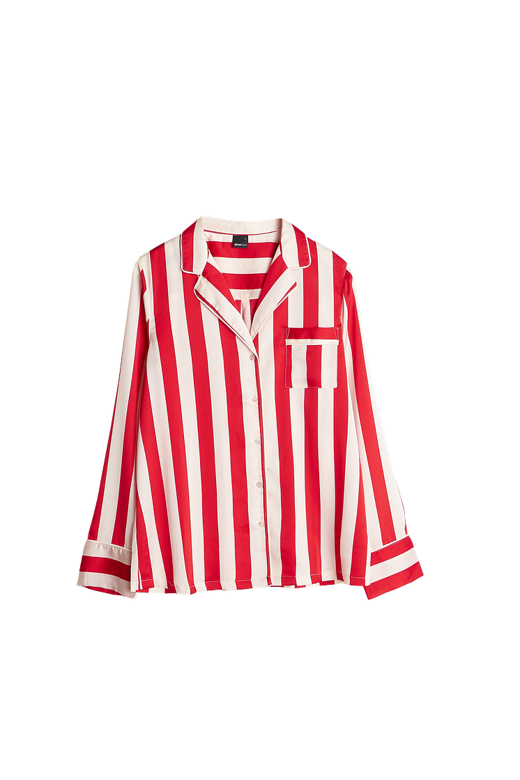 Nicole pyjamas shirt - Cream/red