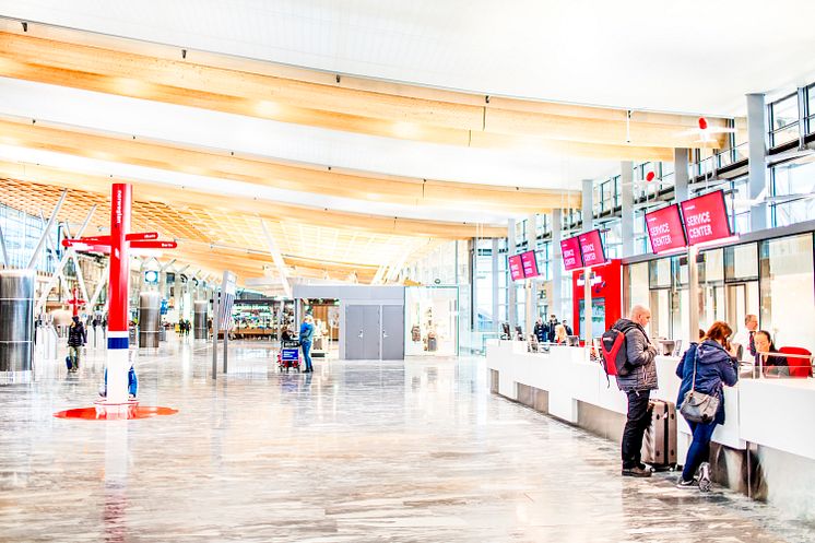 Norwegian's new check-in area at Oslo airport