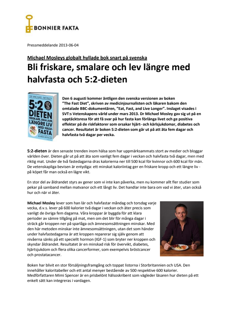 Michael Mosleys globalt hyllade bok snart på svenska 