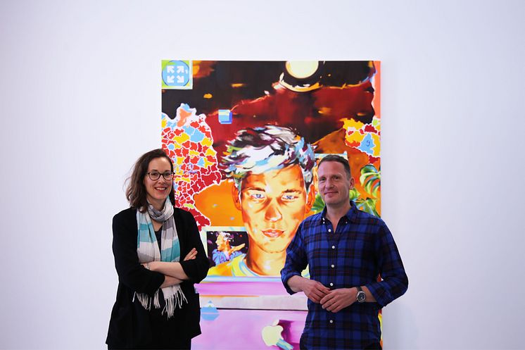 Anka Ziefer (Kuratorin) und Norbert Bisky in der G2 Kunsthalle