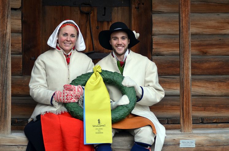 Vasaloppets kranskulla och kransmas 2017 Lydia Sundin och Linus Rapp