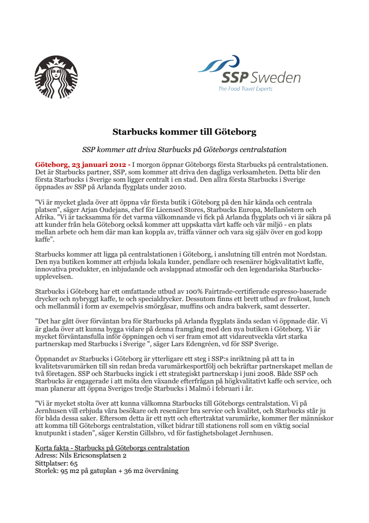 Starbucks kommer till Göteborg 