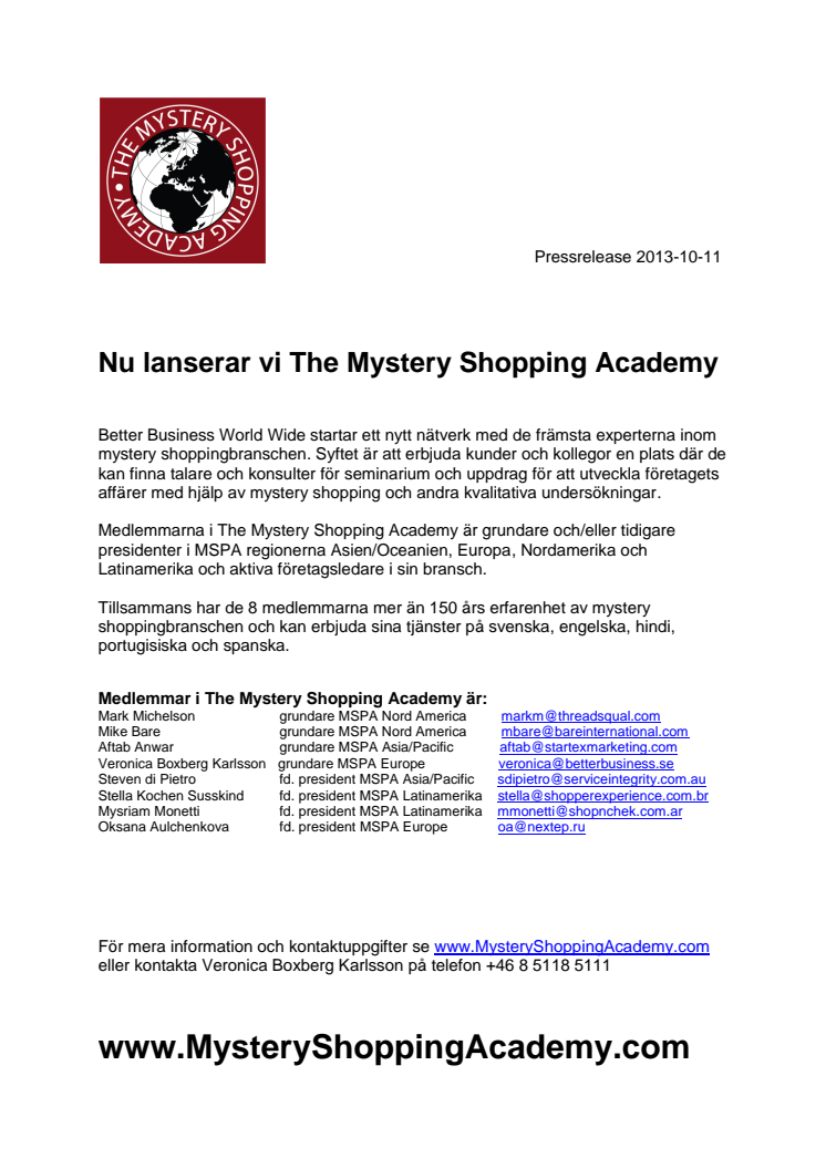 Nu lanserar vi The Mystery Shopping Academy