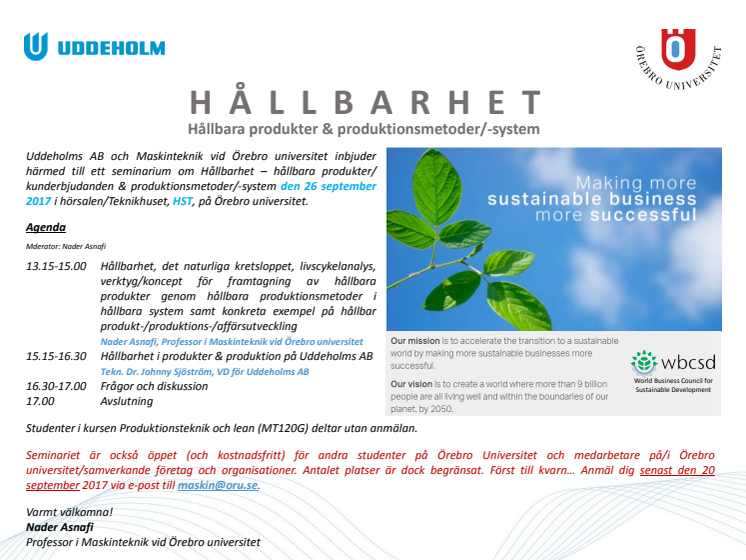 Hållbara produkter & produktionsmetoder/-system