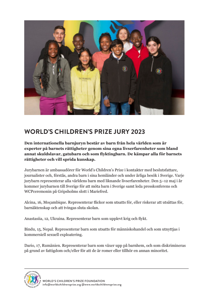 WORLD’S CHILDREN’S PRIZE JURY 2023