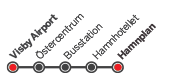 Flygbussarnas linjesträckning Visby
