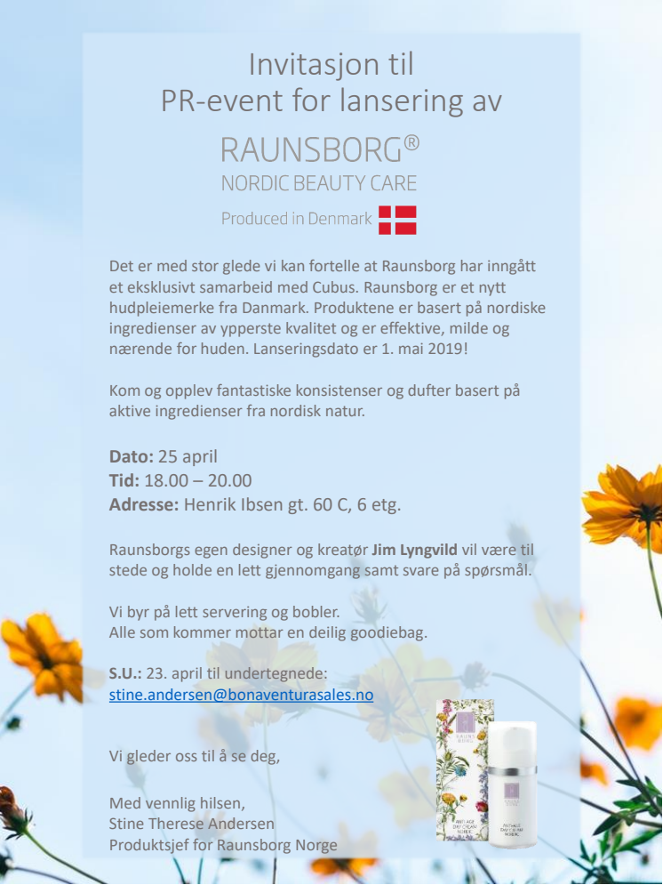 Påmeldingfrist 23.04! PR-event for lansering av Raunsborg