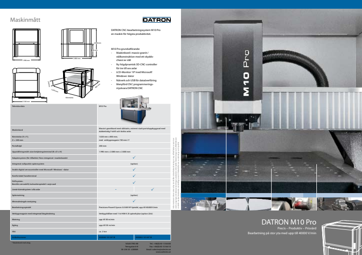 Se den på METAV-mässan i Düsseldorf 23-27 Februari, DATRONs CNC-höghastighetsmaskin M10Pro