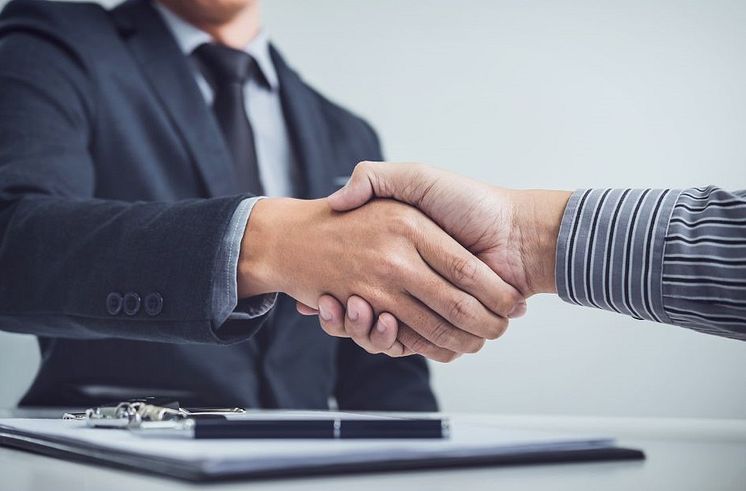 Salesman handshake