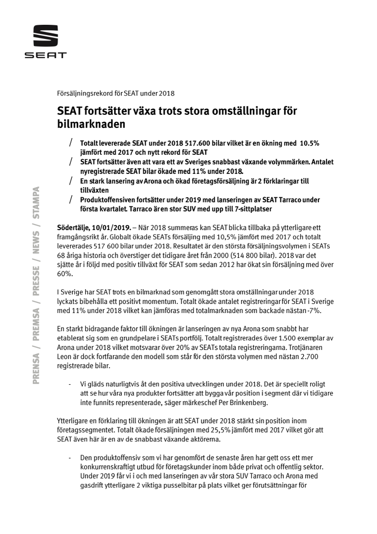 SEAT fortsätter växa trots stora omställningar för bilmarknaden