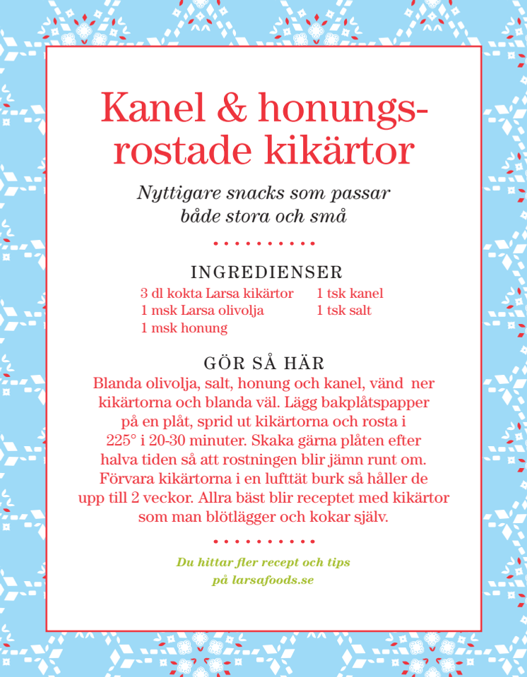 Kanel & honungsrostade kikärtor