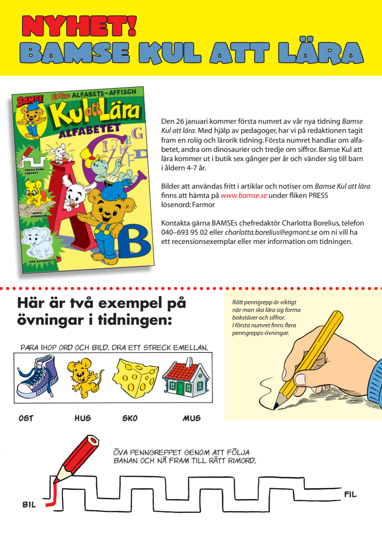 Nyhet - Bamse Kul att lära!