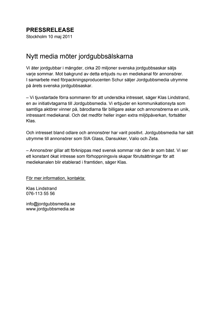 Nytt media möter jordgubbsälskarna