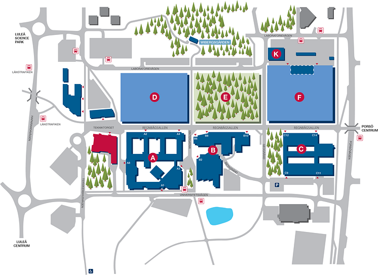 Karta Luleå tekniska universitet campusomställning