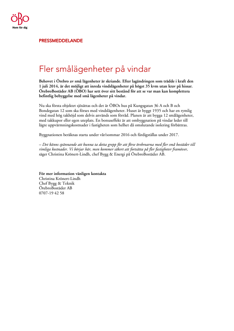 Fler smålägenheter på vindar
