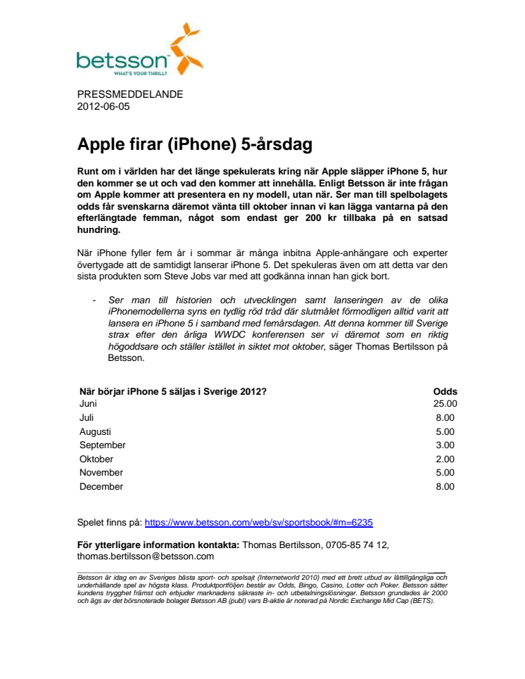 Apple firar (iPhone) 5-årsdag 