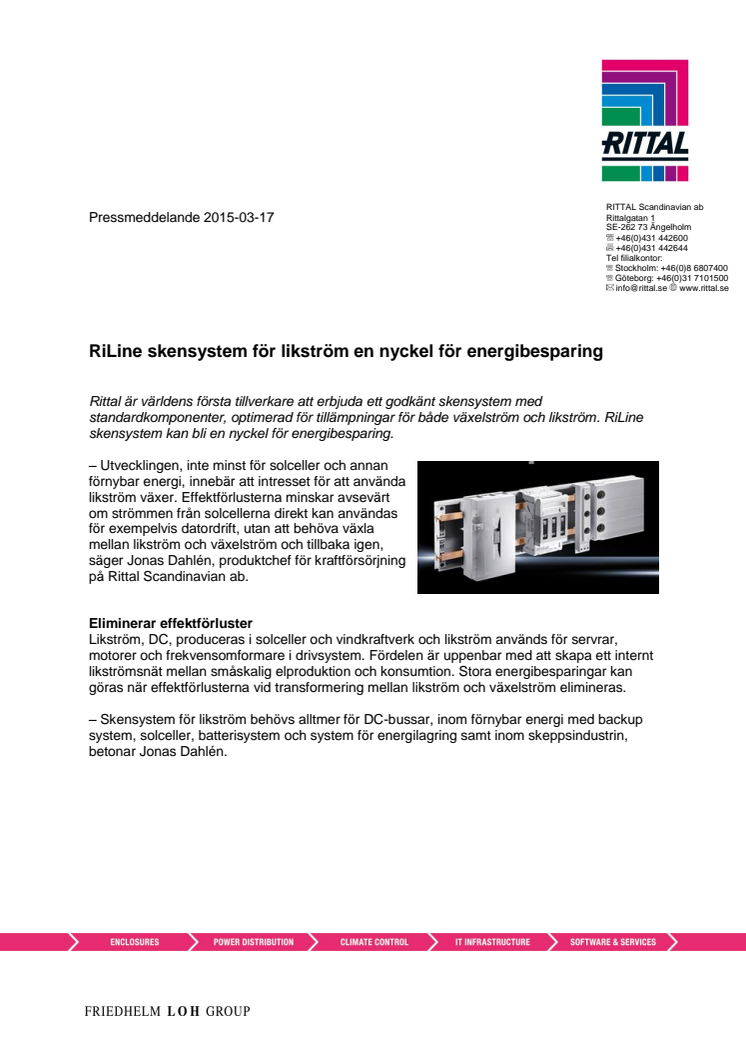 RiLine skensystem för likström en nyckel för energibesparing