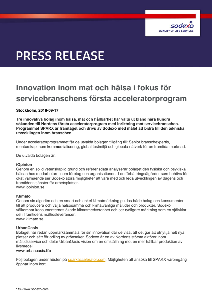 Innovation inom mat och hälsa i fokus för servicebranschens första acceleratorprogram 