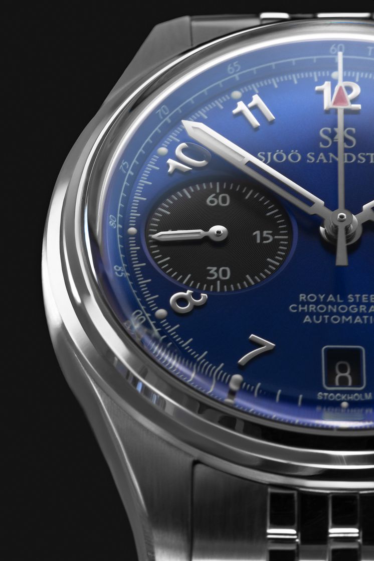 Royal Steel Chronograph 40mm Close up 2 - Sjöö Sandström.jpg