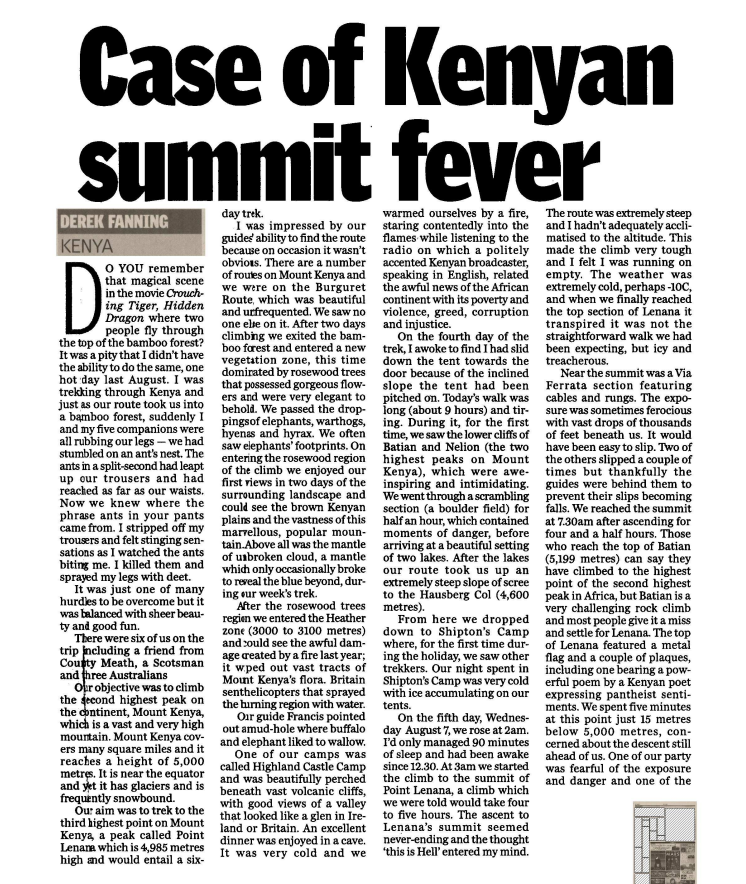 A case on Kenyan summit fever