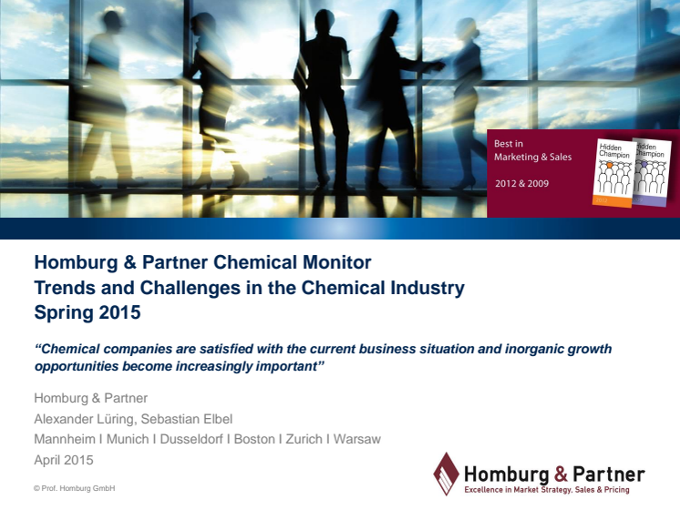 Chemie Monitor 2015: Homburg & Partner-Studie zu Trends und Herausforderungen in der Chemieindustrie 
