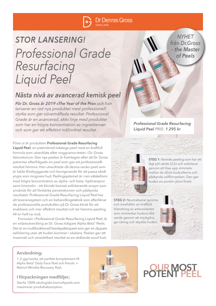 Lansering: Professional Grade Resurfacing Liquid Peel