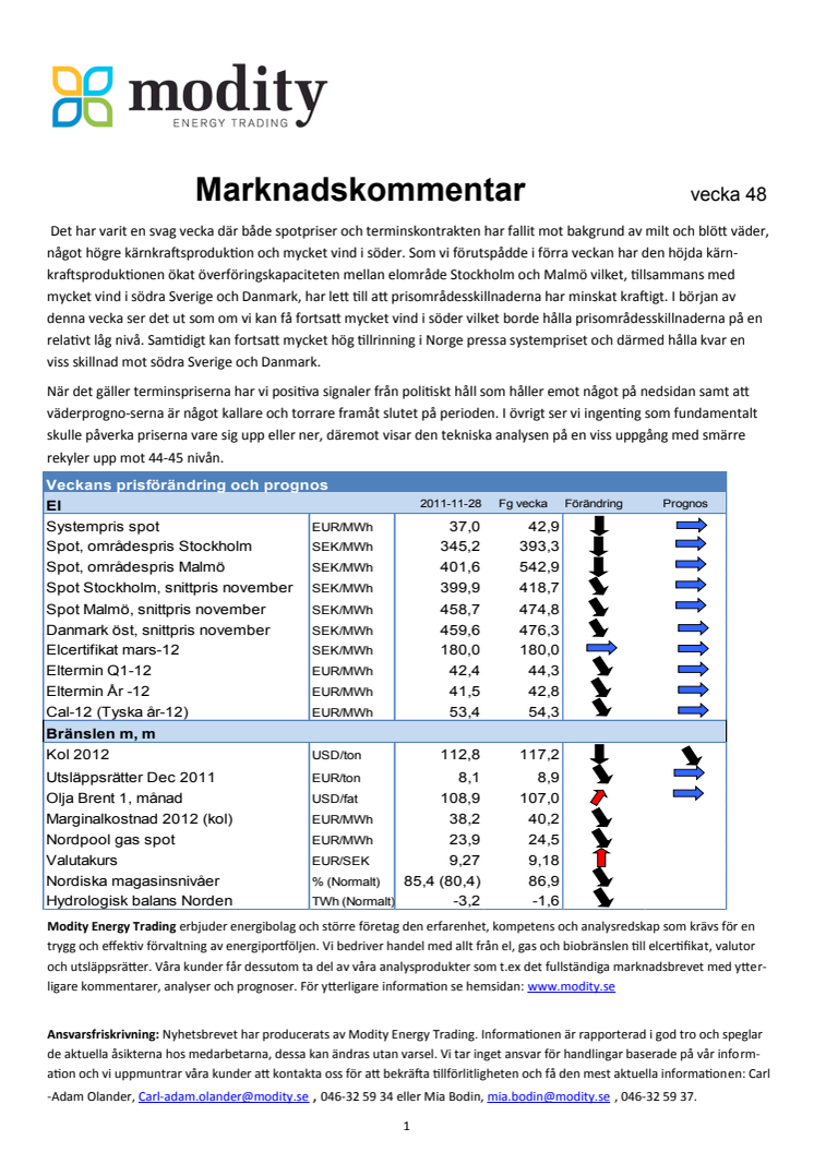 Marknadskommentar v.48