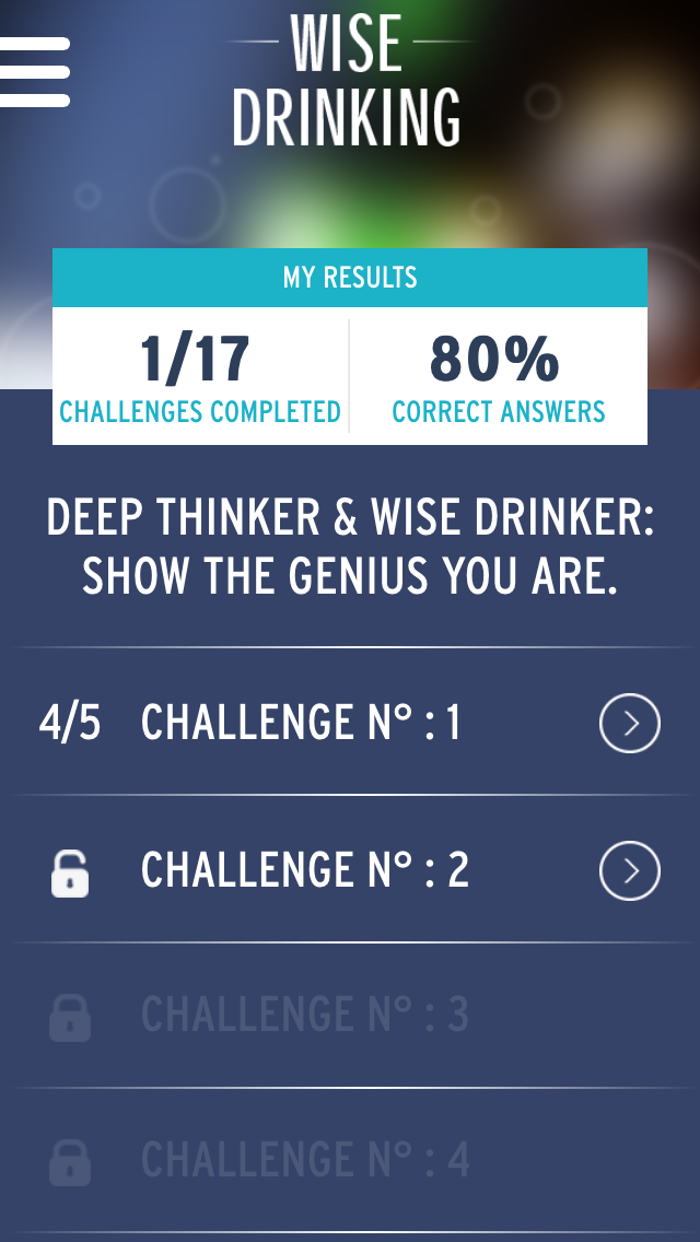 Wise drinking app quiz