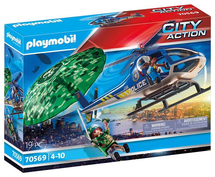 Polizei-Hubschrauber: Fallschirm-Verfolgung (70569) von PLAYMOBIL