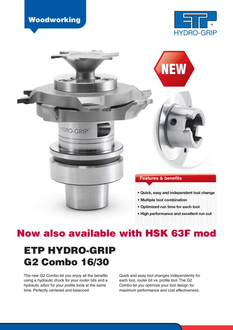 ETP HYDRO-GRIP G2 Combo 16/30 HSK 63F - Now also available with HSK 63F mod