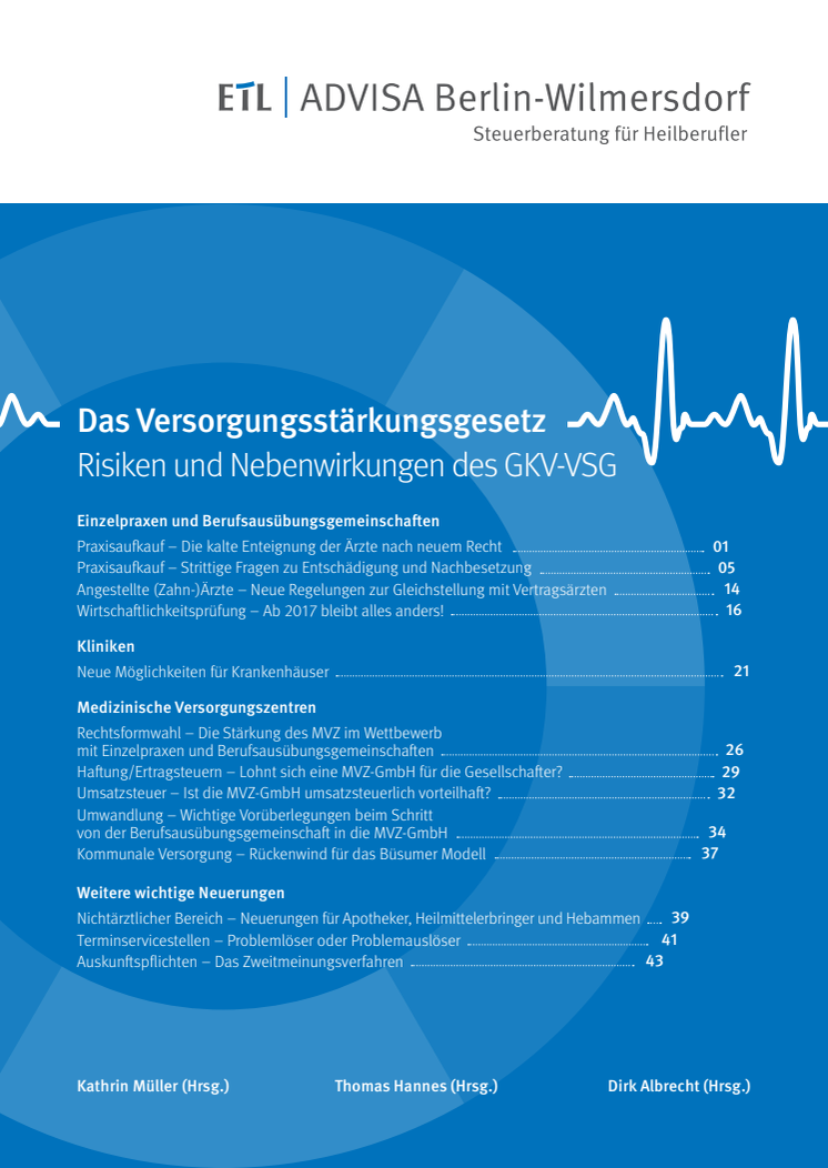 Erste Praxishinweise zum Versorgungsstärkungsgesetz