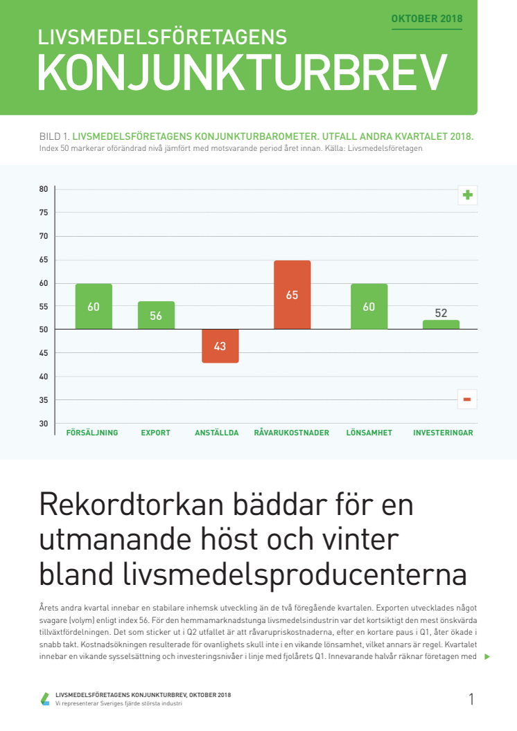 Livsmedelsföretagens Konjunkturbrev