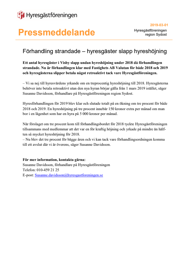 ​Förhandling strandade – hyresgäster slapp hyreshöjning