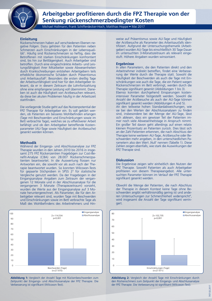 Handout zur Studie "Reduzierung von AU Tagen"