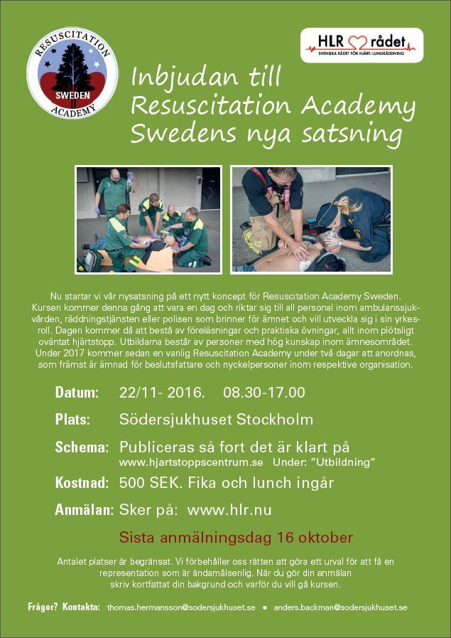 Resuscitation academy 22 November 2016