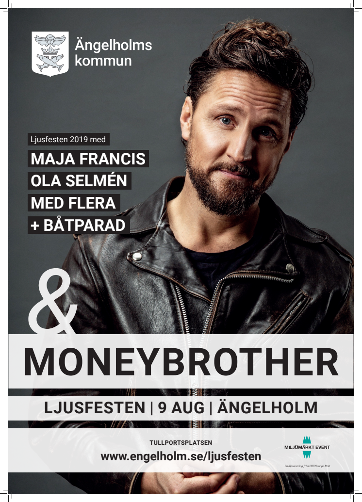 Affisch Ljusfesten 2019 med Moneybrother