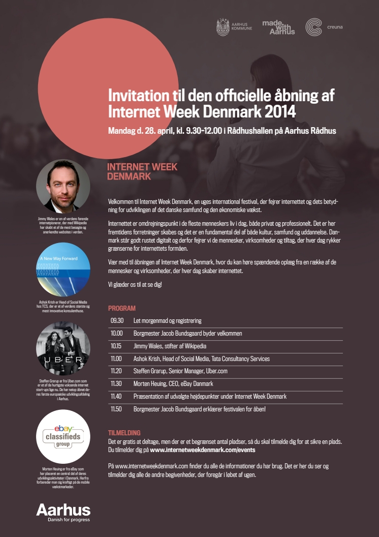 Invitation/program: Åbning af Internet Week Denmark