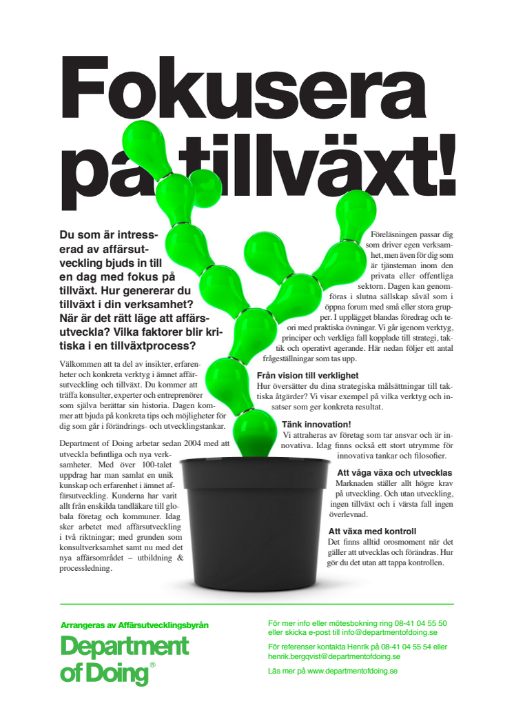 Fokusera på tillväxt!