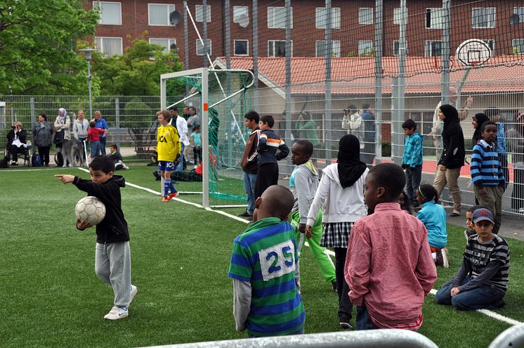 Fotbollsmatch vid Väderleken