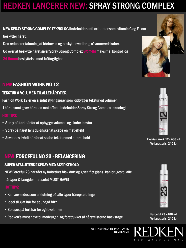 Redken new Sprays - Fashion Work 12 & Forcefull 23 