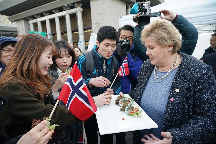 Statsminister Erna Solberg i Korea