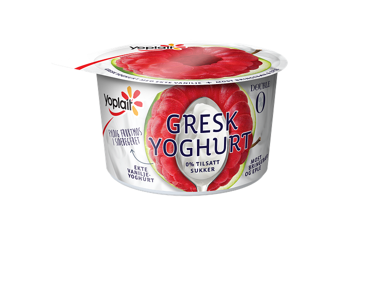 Yoplait Double 0% Gresk Duo med most bringebær og eple