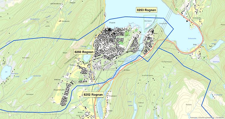 8250  Rognan - postnummerinndeling